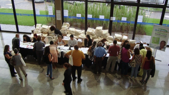 Momento do credenciamento dos participantes da X CONFERÊNCIA MUNIPAL DE SAÚDE.
